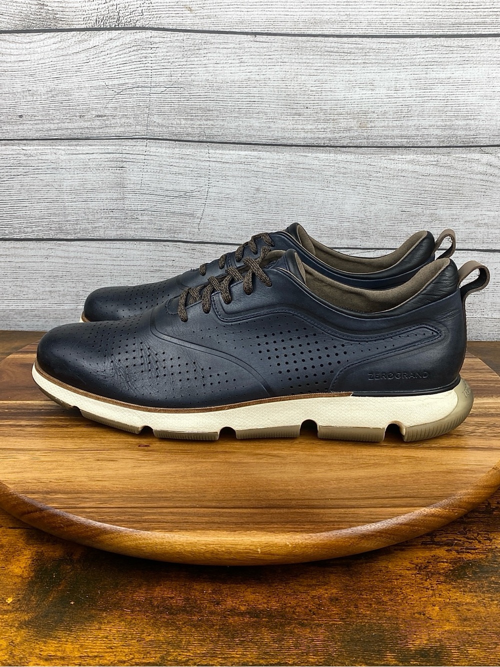 Cole Haan 4.ZEROGRAND Perforated Navy Blue Leather Oxford Men’s Shoe Size 13